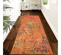 YANHONG Tapis de Passage Cuisine, 50 x 160 cm Antidérapant et Lavable, Fabriqué sur Mesure Paillasson d'Entrée Intérieur Long Tapis avec Fond antidérapant pour Décoration Maison, Orange
