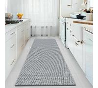 YANHONG Tapis de Passage sur Mesure 80 x 130 cm Long Antidérapant et Résistant à l'huile Tapis pour Cuisine Tapis Salle De Bain avec Fond antidérapant pour évier, Cuisine, Couloir, Gris Clair