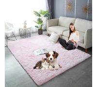 YANHONG Tapis de Salon Moderne 200 x 210 cm Antidérapant Lavable Moderne à Poils Tapis Moelleux à Poils Antidérapant, Décoration Intérieure pour Balcon Cuisine Salle à Manger, Rose