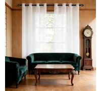 YANHONG Voilage Fenêtre 240 x 240 cm Translucide, Bloquer, Anti-UV, Separation, Lumiere Voile Rideau à Oeillets Décoration de Maison pour Salon Chambre Terrasse, Blanc
