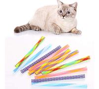Yanhonin 10Pcs Jouet pour Chat - Colorés en Plastique de Printemps de Rebond d'animal Interactif Jouet