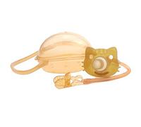 Yanhonin Sucette factice pour chat en silicone, jouet pour tétine, support de boîte de rangement pour chaîne avec sangle, cadeaux pour nouveau-né