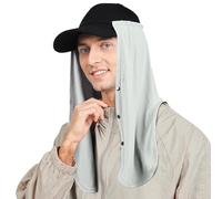 YANIKY Chapeau de soleil UV réglable, protection de la nuque, 2 en 1, protection solaire, respirant, protection UV, rabat comme accessoire pour casquette de baseball, idéal pour les activités de plein