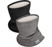 YANIKY Écharpe tubulaire pour homme et femme - Chauffe-nuque chaud et respirant - Foulard doux multifonction - Écharpe extensible, Noir et gris clair, taille unique