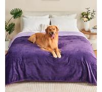 Yaning Couverture Imperméable 152x203cm, Plaid Imperméable pour Chien Chat | Doux, Réversible, Couverture Anti-Fuites pour Lit Canapé Sofa, Protection Meubles, Violet Foncé/Violet Clair