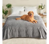 Yaning Couverture Imperméable 203x228cm, Plaid Imperméable pour Chien Chat | Doux, Réversible, Couverture Anti-Fuites pour Lit Canapé Sofa, Protection Meubles, Gris/Gris Clair