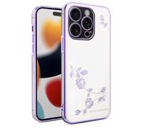 YANJIEER Coque Diamant pour Honor 8X / Honor View 10 Lite Housse Fleurie pailletée en Silicone Souple, Fine Antichoc avec Strass, Protection caméra, Compatible Charge sans Fil pour Femme Violet