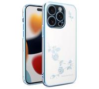 YANJIEER Coque Diamant pour Realme C30S/Realme C30/Realme Narzo 50i Prime Housse Fleurie pailletée en Silicone Souple, Fine Antichoc avec Strass, Protection caméra, pour Femme Bleu