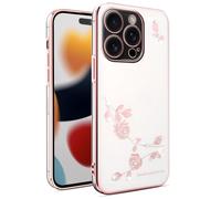 YANJIEER Coque Diamant pour Vivo Y76 5G Housse Fleurie pailletée en Silicone Souple, Fine Antichoc avec Strass, Protection caméra, Compatible Charge sans Fil pour Femme Rose