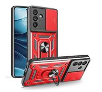 YANJIEER ESONG Coque Rigide pour Vivo Y300 Pro 5G/Y300 Pro+ 5G/T4 5G,Militaire Armure Dur Houss,Etui Renforcée Antichoc avec Protection Caméra,Rotation à 360 Anneau de Support Rouge