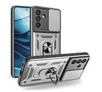 YANJIEER ESONG Coque Rigide pour Vivo Y300 Pro 5G/Y300 Pro+ 5G/T4 5G,Militaire Armure Dur Houss,Etui Renforcée Antichoc avec Protection Caméra,Rotation à 360 Anneau de Support Argent