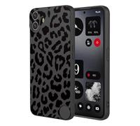 YANJIEER ESONG Motif Léopard Coque en pour Nothing CMF phone1, Etui Ultra Fine Liquide Silicone Mignon Aesthetic Belle pour Femme Fille,Housse en Antichoc Bumper Protection Case Noir