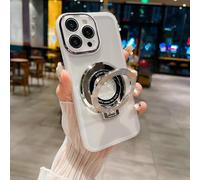 YANJIEER ESONG Transparente Coque pour OnePlus 12, Etui Ultra Fine Brillant Case avec Support d'anneau Magnétique pour Femmes Filles, Mince Silicone Cover Antichoc Housse Blanc