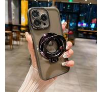 YANJIEER ESONG Transparente Coque pour Tecno Pop 9 5G, Etui Ultra Fine Brillant Case avec Support d'anneau Magnétique pour Femmes Filles, Mince Silicone Cover Antichoc Housse Gris