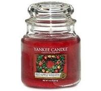 Yankee Candle bougie jarre parfumée | moyenne taille | Couronne de pommes rouges | jusqu’à 75 heures de combustion