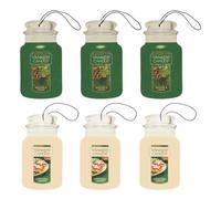 Yankee Candle Bocal en papier pour voiture, 3 baumes, cèdre et 3 biscuits de Noël (lot de variété)