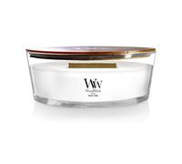 Yankee Candle Bougie ellipse en teck blanc, parfum frais