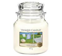 Yankee Candle – Bougie jarre parfumée – Coton fraîchement lavé – Taille moyenne – Jusqu’à 75 heures