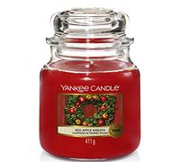 Yankee Candle bougie jarre parfumée | moyenne taille | Couronne de pommes rouges | jusqu’à 75 heures de combustion