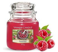 Yankee Candle bougie jarre parfumée | moyenne taille | Framboise rouge | jusqu’à 75 heures de combustion