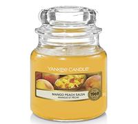 Yankee Candle bougie jarre parfumée | petite taille | Mangue et pêche | jusqu’à 30 heures de combustion
