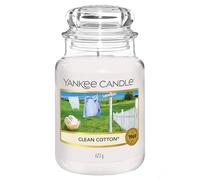 Yankee Candle bougie parfumée Coton fraichement lavé | Format jarre | Bougie longue durée jusqu’à 150 heures de combustion |Cadeaux de la fête des mères