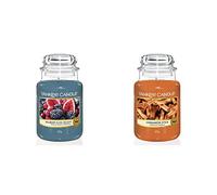 Yankee Candle bougie parfumée Figues et mûres gourmandes ; Format jarre & bougie parfumée Bâton de cannelle ; Format jarre ; Bougie longue durée jusqu’à 150 heures de combustion