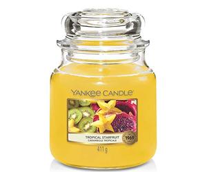 YANKEE CANDLE Bougie parfumée Fruits étoilés tropicaux Jarre Moyenne Classique