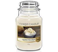 Yankee Candle Bougie parfumée | Grande bougie en pot de crème de riz à la noix de coco | Durée de combustion : jusqu'à 150 heures