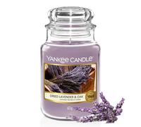 Yankee Candle bougie parfumée Lavande séchée et chêne | Format jarre | Bougie longue durée jusqu’à 150 heures de combustion | Cadeaux parfaits pour les femmes