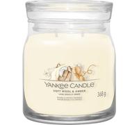 Yankee Candle Bougie parfumée Signature Soft Wool & Amber Cire de soja Double mèche Pot moyen 368 g