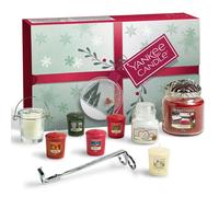 Yankee Candle coffret cadeau, 8 bougies parfumées, photophore pour votive, taille-mèches et couvercle pour bougie Illuma-Lid, Coffret de 11 bougies de Noël