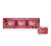 Yankee Candle coffret cadeau de bougies parfumées | Bougies votives remplies « Cerise griotte » | Mélange de cires de soja | Lot de 3