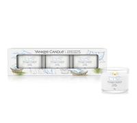 Yankee Candle coffret cadeau de bougies parfumées | Bougies votives remplies « Coton frais » | Mélange de cires de soja | Lot de 3