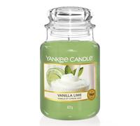 Yankee Candle Grande Bougie en Jarre, Parfum Vanille et Citron Vert, 623 g | Longue Durée Jusqu’à 150 h, Cire à Diffusion Homogène, Mèche en Coton, Pot en Verre Décoratif avec Couvercle