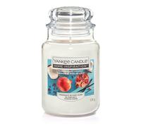 Yankee Candle, Grande bougie en pot avec parfum "Pomegranade Coconut", parfum fruité tropical frais de noix de coco et de grenade, apporté à des plages lointaines avec des cocktails de fruits frais