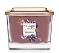 Yankee Candle petite bougie parfumée à une mèche | Raisin et safran | Jusqu'à 28 heures de combustion | Collection Elevation avec couvercle servant de support