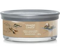 Yankee Candle Signature Candle Bougie parfumée | Bougie en verre multi-mèches ambre et bois de santal | Mélange de cire de soja à combustion longue | Cadeau parfait pour femme