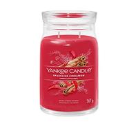 Yankee Candle Signature bougie parfumée Cannelle Pétillante ; Grande bougie jarre longue durée ; Mélange de cires de soja