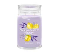 Yankee Candle Signature bougie parfumée Citron Lavande ; Grande bougie jarre longue durée ; Mélange de cires de soja