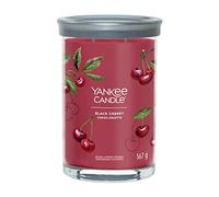 Yankee Candle Signature Bougie parfumée | Grande bougie parfumée à la cerise noire avec double mèche | Mélange de cire de soja