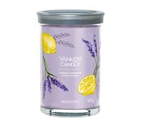 Yankee Candle Signature Bougie parfumée | Grande bougie parfumée au citron et à la lavande avec double mèche | Mélange de cire de soja
