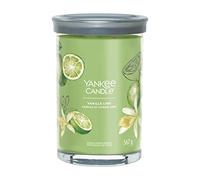 Yankee Candle Signature Candle Bougie parfumée | Grande bougie parfumée vanille citron vert avec double mèche | Bougie en cire de soja à combustion longue | Cadeau parfait pour femme