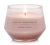Yankee Candle Studio Bougie parfumée | Bougie moyenne Crème Brûlée à la Vanille | Bougie longue durée : 35 à 50 heures de combustion | Design en verre élégant avec cire beige