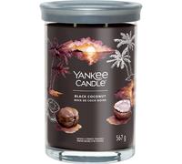 Yankee Candle Bougie parfumée Signature – en verre, noix de coco noire, double mèche, cire de soja