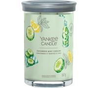 Yankee Candle Bougie parfumée Signature – Grande, Concombre & Menthe, double mèche, cire de soja