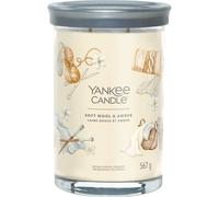 Yankee Candle Bougie parfumée Signature – Grand format en verre, Laine douce & Ambre, double mèche