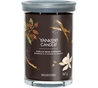Yankee Candle Signature Candle Bougie parfumée | Grande bougie en verre expresso à la vanille avec double mèche | Mélange de cire de soja à combustion longue | Cadeau parfait pour femme