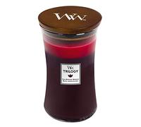 WoodWick - Grande bougie jarre parfumée Trilogy, mèche Pluswick - Baies ensoleillées