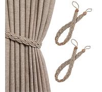 YankMooM Lot de 2 embrasses de rideaux kaki tricotées à la main pour rideaux et rideaux